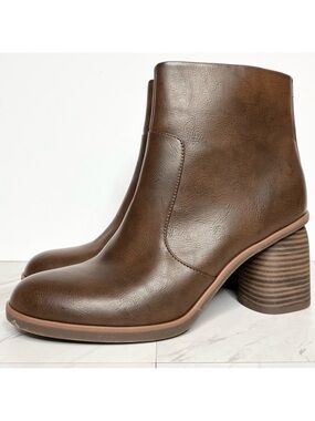 New! Korks Destiny Brown Faux Leather Heeled Bootie 11M